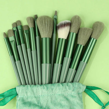 13pc Professional Makeup Brush Set - Velvet/Green